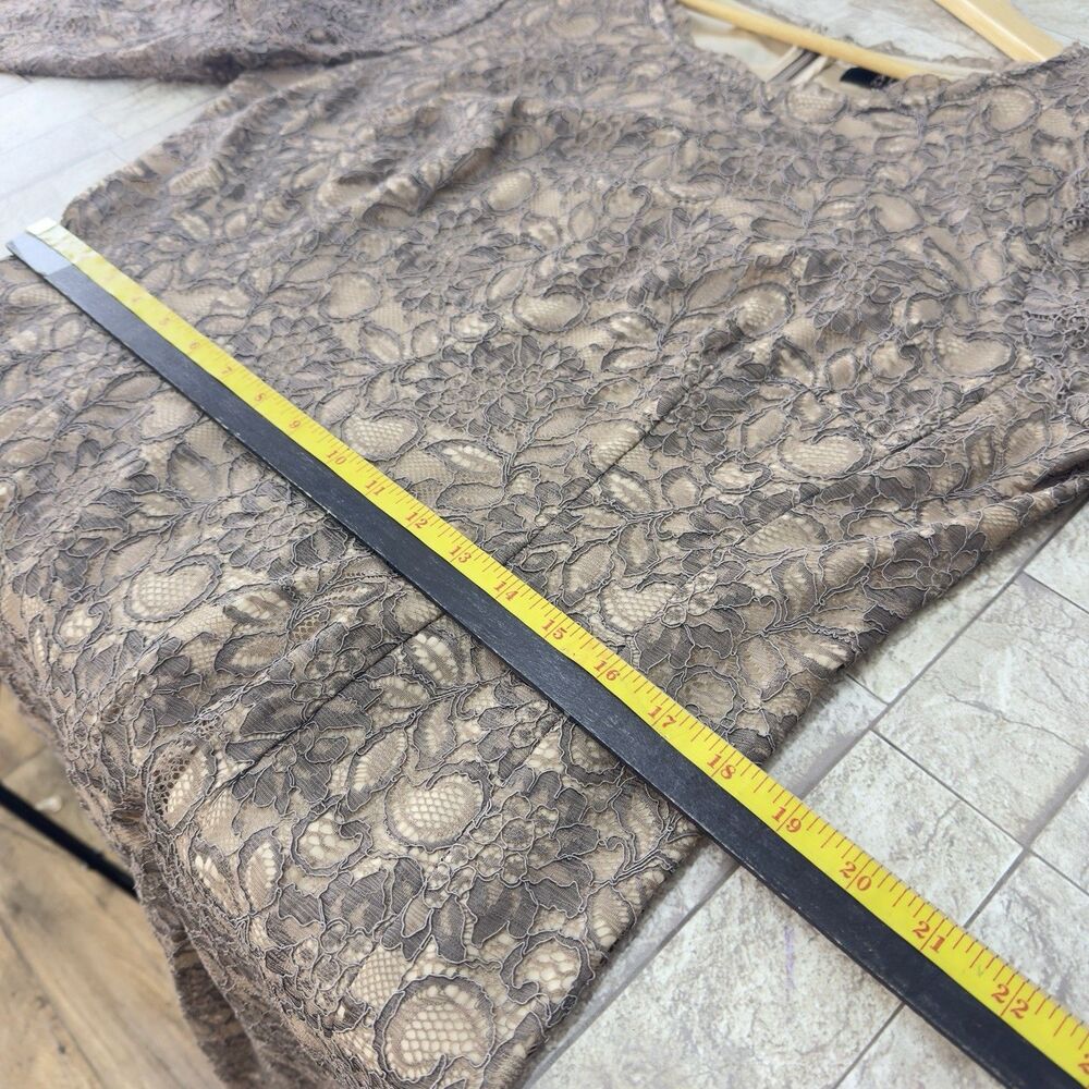NWT Alex Marie Brown/Gold Lace Sheath Dress Women’s Size 16 - Picture 15 of 17